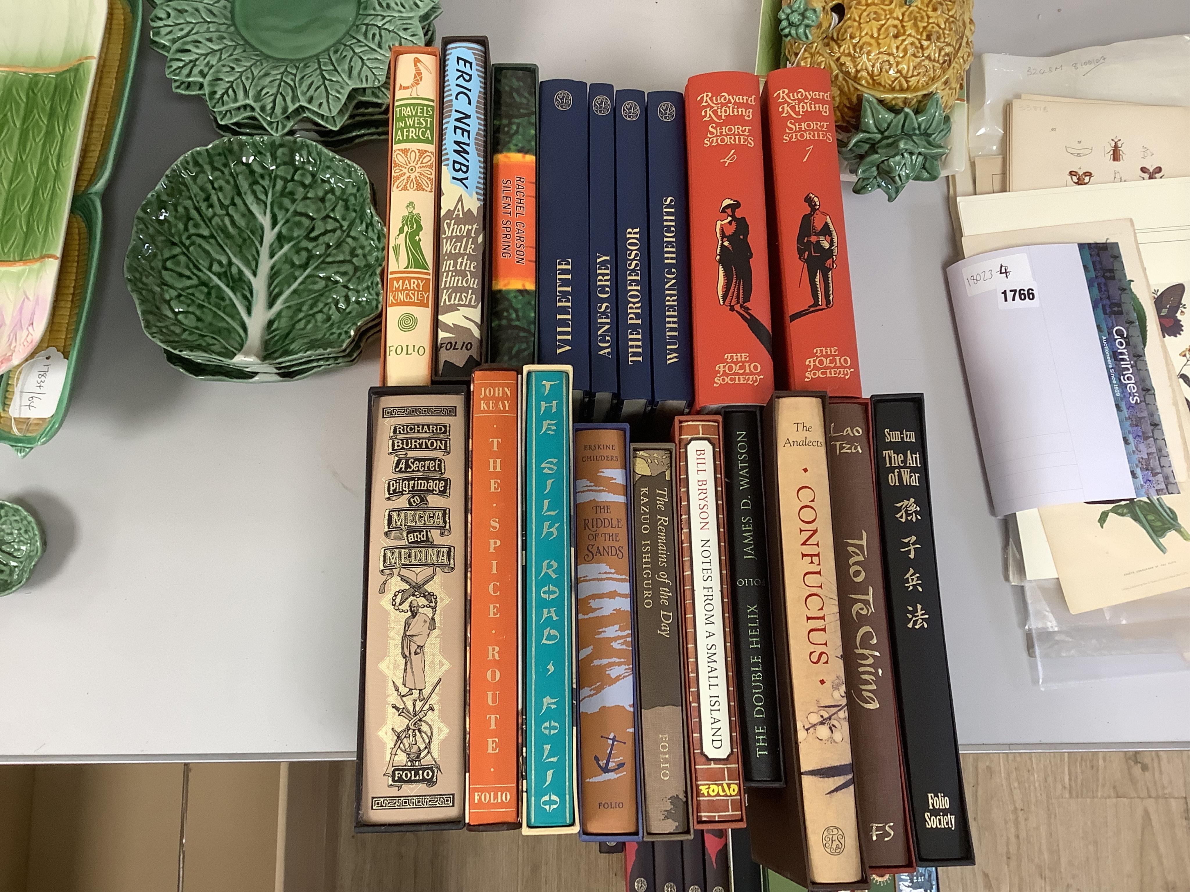A large collection of folio society books to include T. E. Lawrence, Revolt in the Desert, John Gribbin, History of Western Science and Henry Hobhouse, Seeds of Change